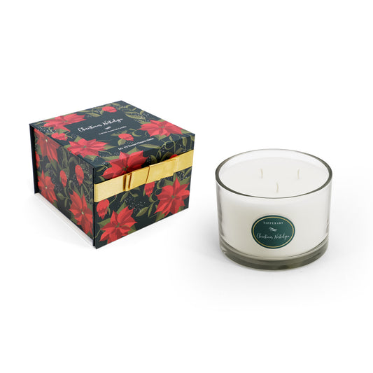 Poinsettia 2 Wick Christmas Nostalgia Candle