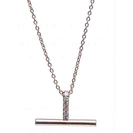 Rose Gold T-Bar Pendant