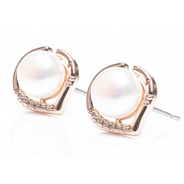 Rosegold Mother of Pearl Earrings