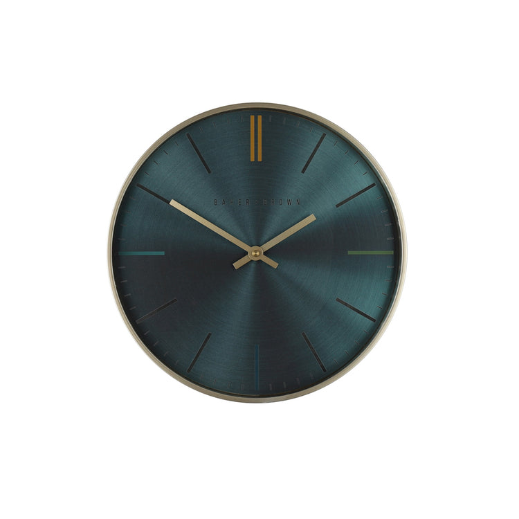 Baker and brown metallic clock blue 30cm