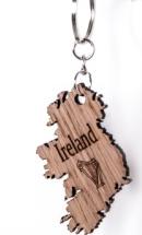 Map Keyring with "Ireland" and Harp